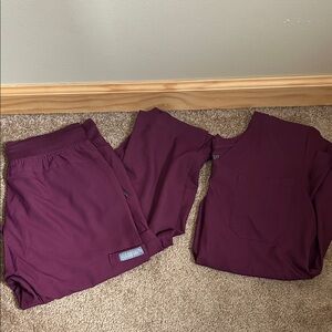 Med Couture Women's Scrub Set in Wine Plum